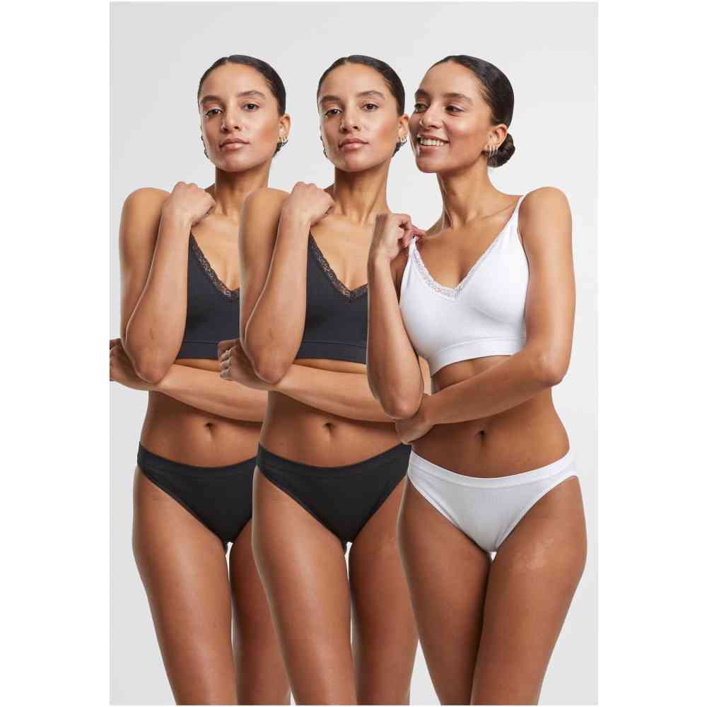 Urban Classics - Rip Slip 3Pack Slip set - Zwart/Wit